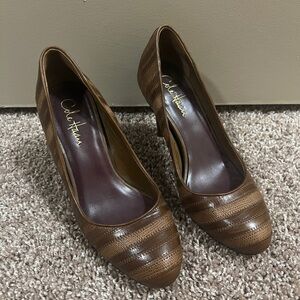 Nike Air Cole Haan Heels Brown Stitch Stripe 6.5B